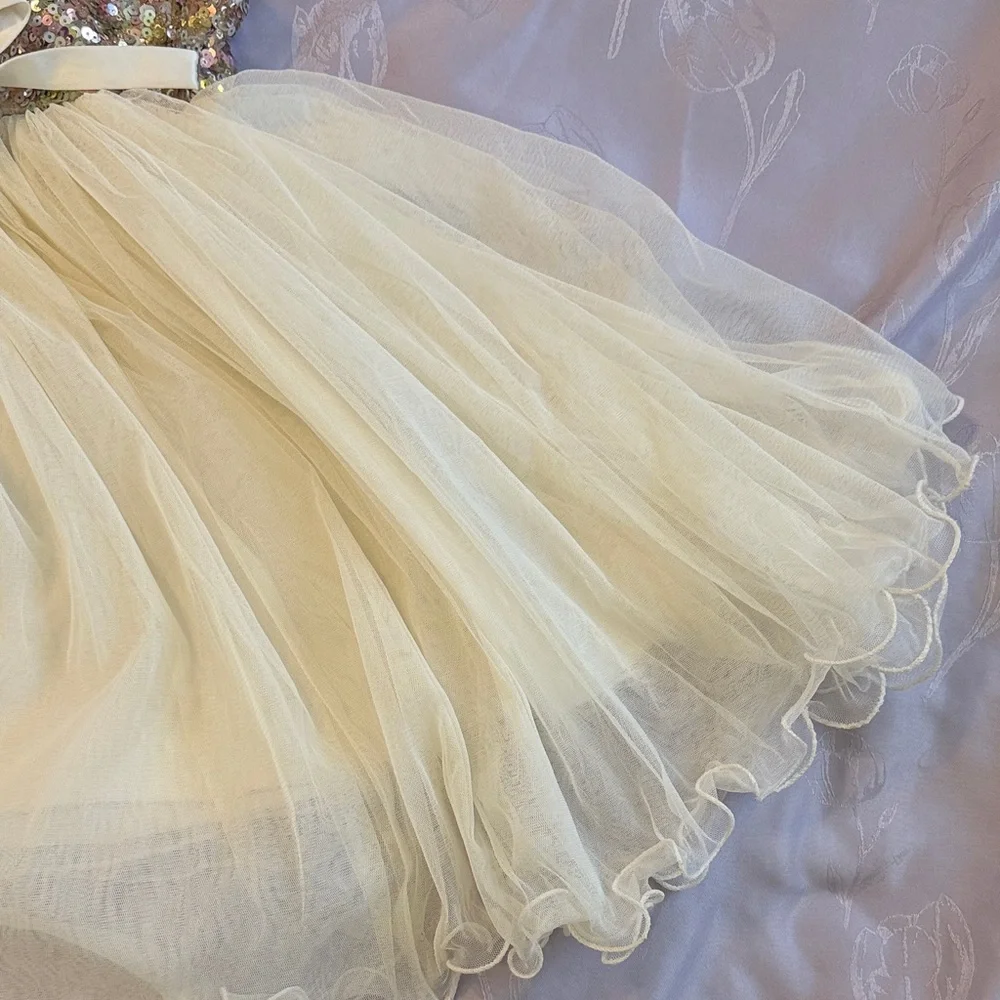 Girls 6 American Princess Multicolor Sequin Wedding Party Dress